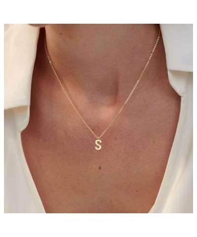 Initial Necklaces for Women - 14k Gold Plated Dainty Letter Necklace Simple Alphabet A-Z Necklace Personalized Monogram Name ...