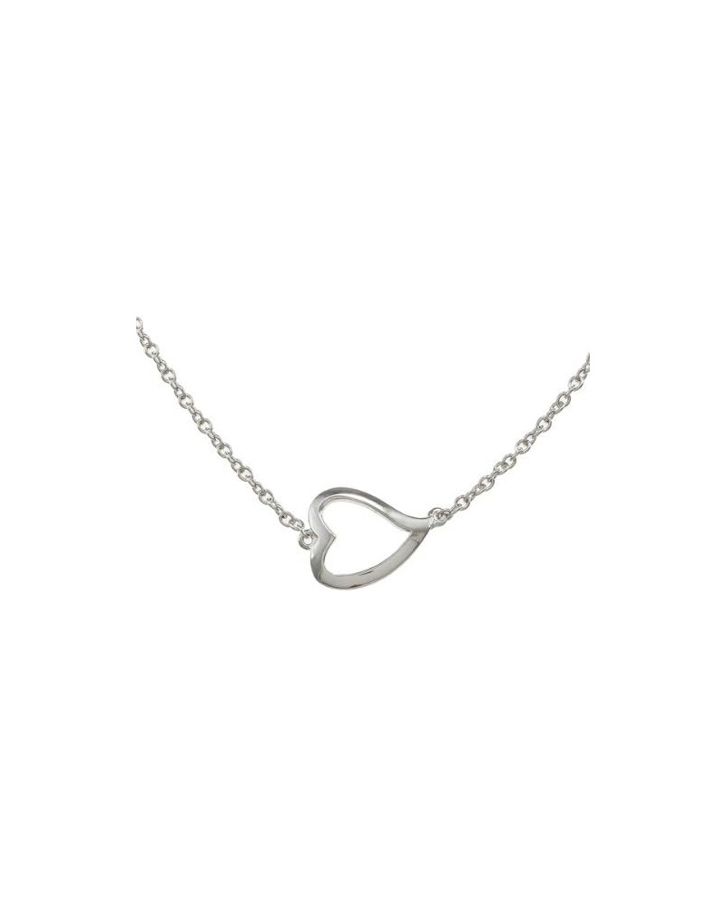 Sterling Silver 16" Sideways Open Heart Necklace $19.17 Necklaces