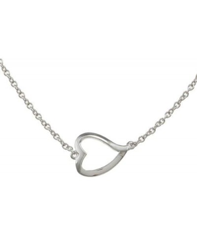 Sterling Silver 16" Sideways Open Heart Necklace $19.17 Necklaces