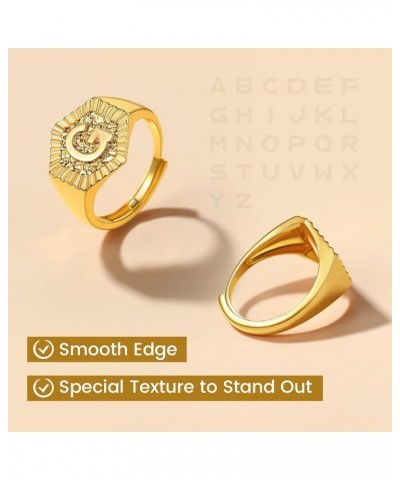 Gold Initial Letter Signet Ring, GoldChic Jewelry Women Trendy Statement Rings Women's Initials Ring for Party Letter E $10.3...