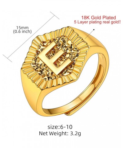 Gold Initial Letter Signet Ring, GoldChic Jewelry Women Trendy Statement Rings Women's Initials Ring for Party Letter E $10.3...