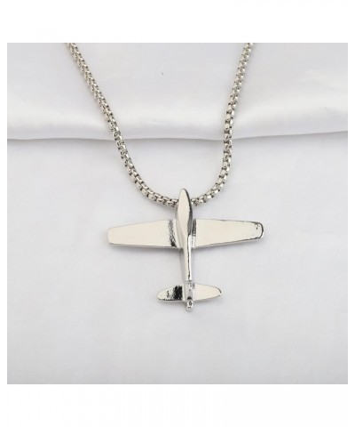 Airplane Necklace Aviation Gift Pilot Flight Attendant Gift for Airplane Lovers Aircraft Plane Jewelry Air Force Gift Silver ...