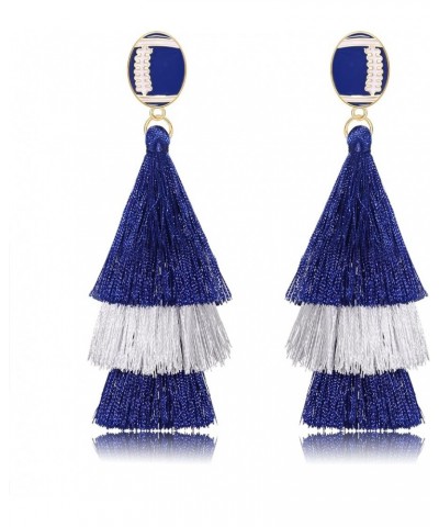 Game Day Earrings Sport Football Tassel Drop Earrings Fun Team Color Statement Earrings Game Day Team Supports Fan Jewelry Gi...