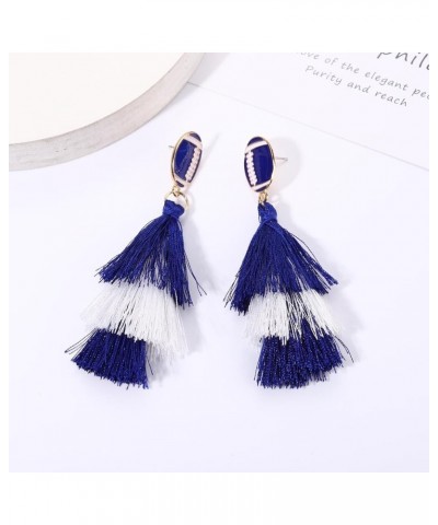 Game Day Earrings Sport Football Tassel Drop Earrings Fun Team Color Statement Earrings Game Day Team Supports Fan Jewelry Gi...