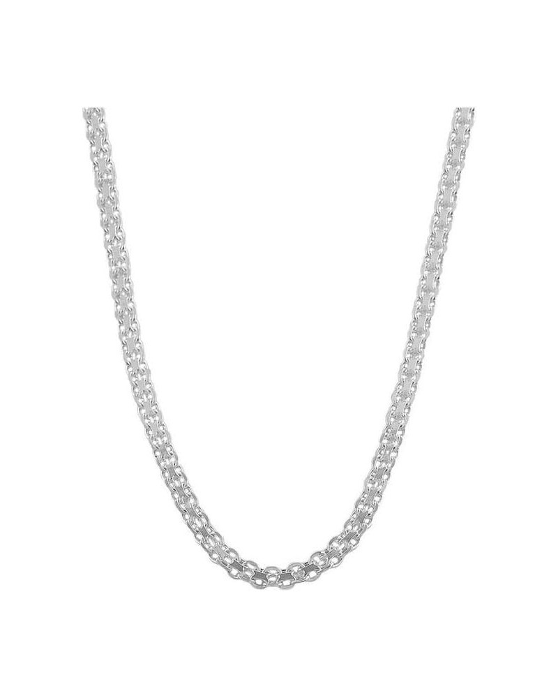 .925 Sterling Silver Italian Bismark Chain Necklace - Available In 1.8mm, 2.2mm, 3mm - Made In Italy - Multiple Lengths Avail...