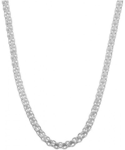 .925 Sterling Silver Italian Bismark Chain Necklace - Available In 1.8mm, 2.2mm, 3mm - Made In Italy - Multiple Lengths Avail...