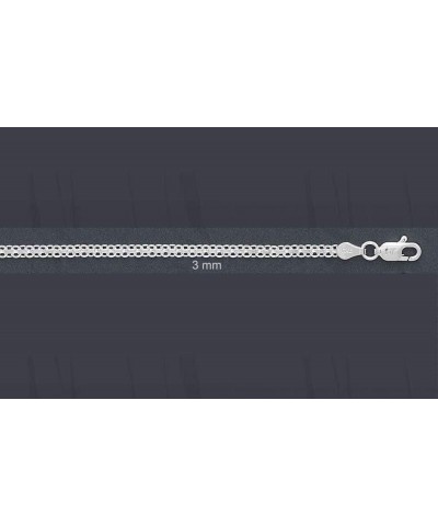 .925 Sterling Silver Italian Bismark Chain Necklace - Available In 1.8mm, 2.2mm, 3mm - Made In Italy - Multiple Lengths Avail...