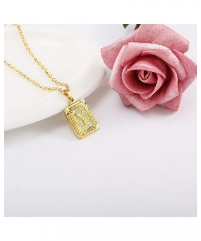 Initial Pendant Necklace 18K Gold Plated Stainless Steel Letter Necklace Personalizd Name Necklace for Women Gold Y $8.15 Nec...