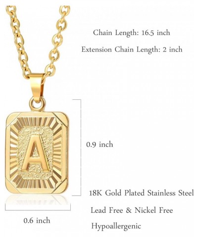 Initial Pendant Necklace 18K Gold Plated Stainless Steel Letter Necklace Personalizd Name Necklace for Women Gold Y $8.15 Nec...