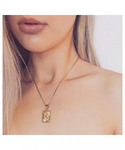 Initial Pendant Necklace 18K Gold Plated Stainless Steel Letter Necklace Personalizd Name Necklace for Women Gold Y $8.15 Nec...