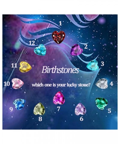 Girls Ring Heart Birthstone Rings for Women Adjustable Open Heart Ring Color Constellation Month Band Jewelry for Teen Girls ...