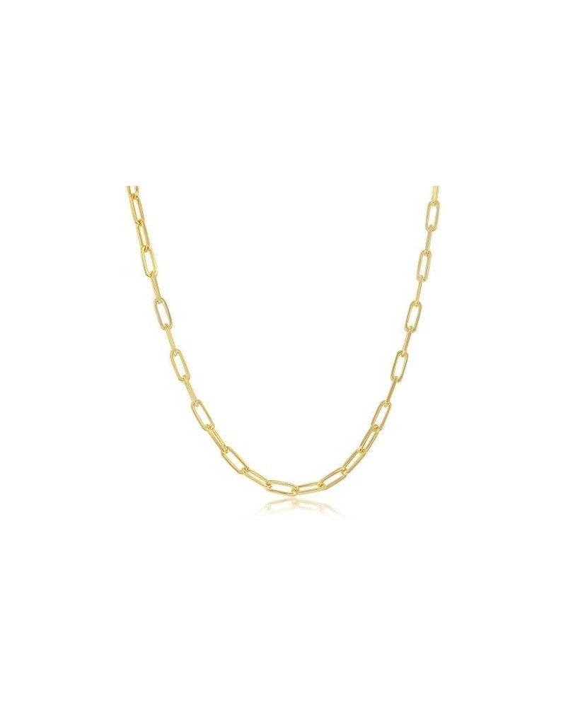 Gold-Plated or Sterling Silver 1.8mm Paperclip Chain for Men and Women, in Lengths 16, 18, 20, 24, 30 inches Gold Plated $27....