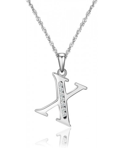 Graduation Gifts Initial Necklace S925 Sterling Silver Jewelry Cubic Zirconia Letter Alphabet Phase Pendant Necklace Mother D...