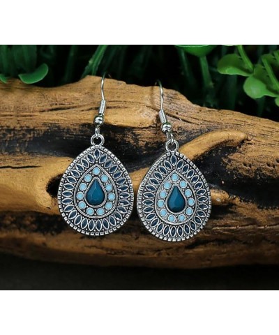 Boho Drop Dangle Earrings for Women,Handmade Big Beaded Turquoise Bohemian Statement Jewelry Navy $7.79 Earrings