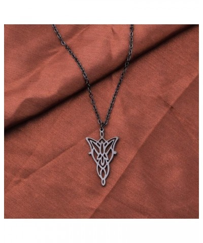 Stainless Steel Arwen Evenstar Necklace Elvish Jewelry for Women black $10.25 Necklaces