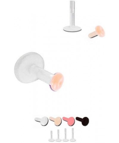 Bioflex Labret Style Nose Stud Retainer Skin Colored or Clear 2mm Flat Disc Flesh-16G-7mm Post $10.59 Body Jewelry