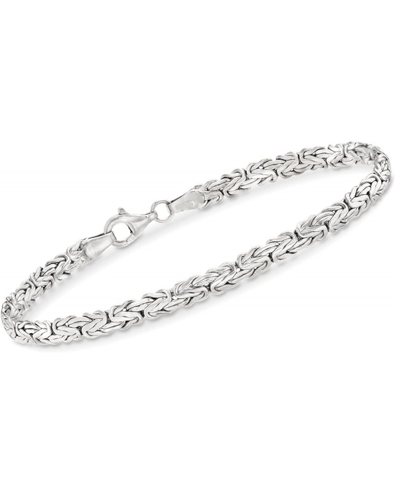 Sterling Silver Flat Byzantine Bracelet Sterling Silver 7.0 Inches $23.76 Bracelets