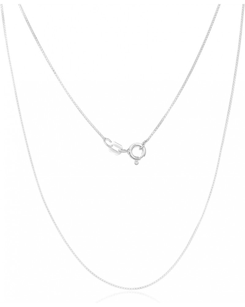 .925 Sterling Silver 0.7mm, 0.9mm, 1.1mm, 1.3mm, 1.5mm or 1.7mm Box Chain Necklace, Made In Italy 18.0 Inches 0.7mm $14.40 Ne...