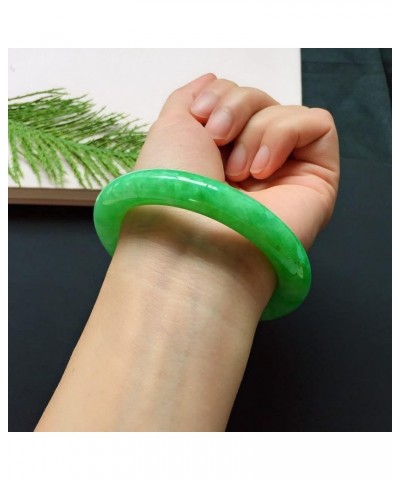 Burmese Green Jade Bangle Bracelet for Women Emerald Jadeite Bangle Gift for Mother (Color : 10mm, Size : 62mm) 64mm 10mm $49...