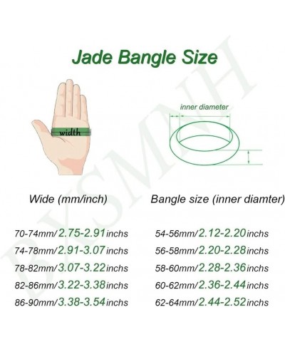 Burmese Green Jade Bangle Bracelet for Women Emerald Jadeite Bangle Gift for Mother (Color : 10mm, Size : 62mm) 64mm 10mm $49...