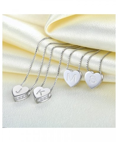 Initial Necklace 925 Sterling Silver Heart Letter Pendant 26 Alphabet Necklace for Women Letter P $24.20 Necklaces