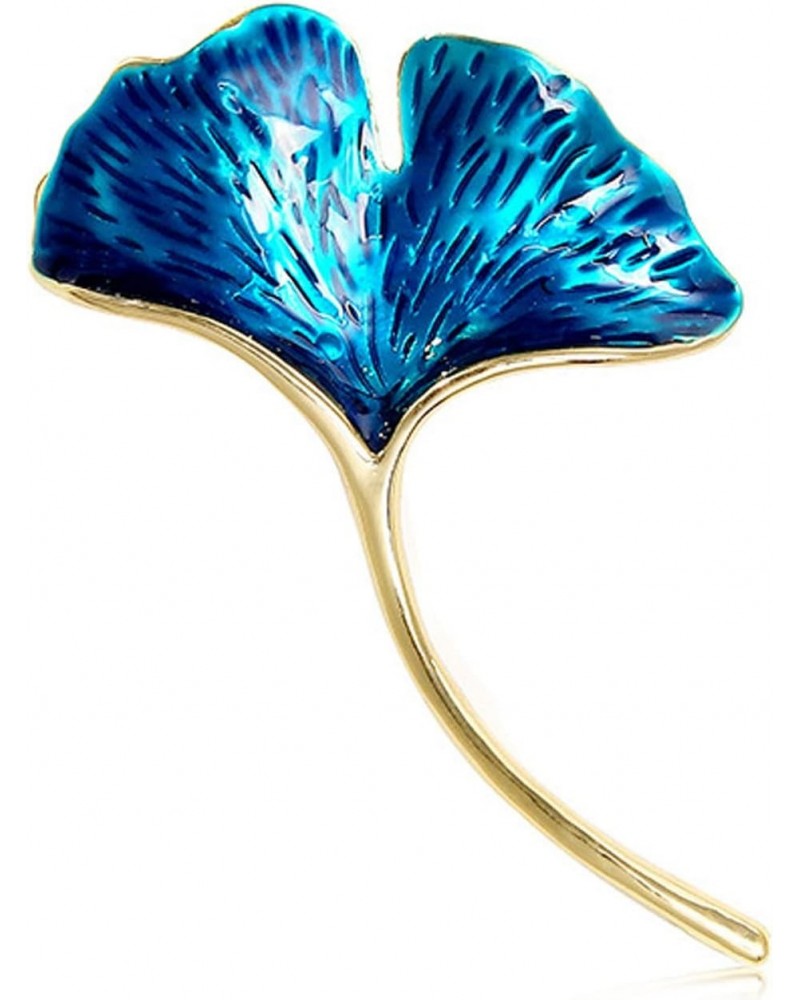 Womens Brooch Clips Brooch Pins Chest Brooch Ginkgo Leaf Blue Gem Jewelry Crystal Rhinestone Accessory Gift for women $11.12 ...