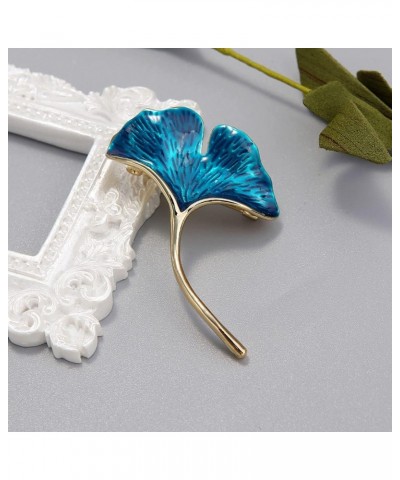 Womens Brooch Clips Brooch Pins Chest Brooch Ginkgo Leaf Blue Gem Jewelry Crystal Rhinestone Accessory Gift for women $11.12 ...