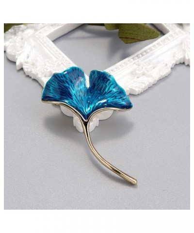 Womens Brooch Clips Brooch Pins Chest Brooch Ginkgo Leaf Blue Gem Jewelry Crystal Rhinestone Accessory Gift for women $11.12 ...