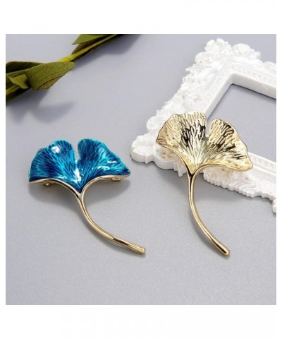 Womens Brooch Clips Brooch Pins Chest Brooch Ginkgo Leaf Blue Gem Jewelry Crystal Rhinestone Accessory Gift for women $11.12 ...