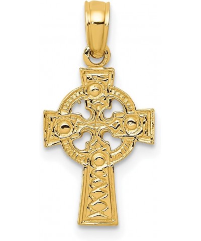 Solid 14K Yellow Gold Celtic Cross w/Eternity Circle Pendant - 19mm $36.40 Pendants