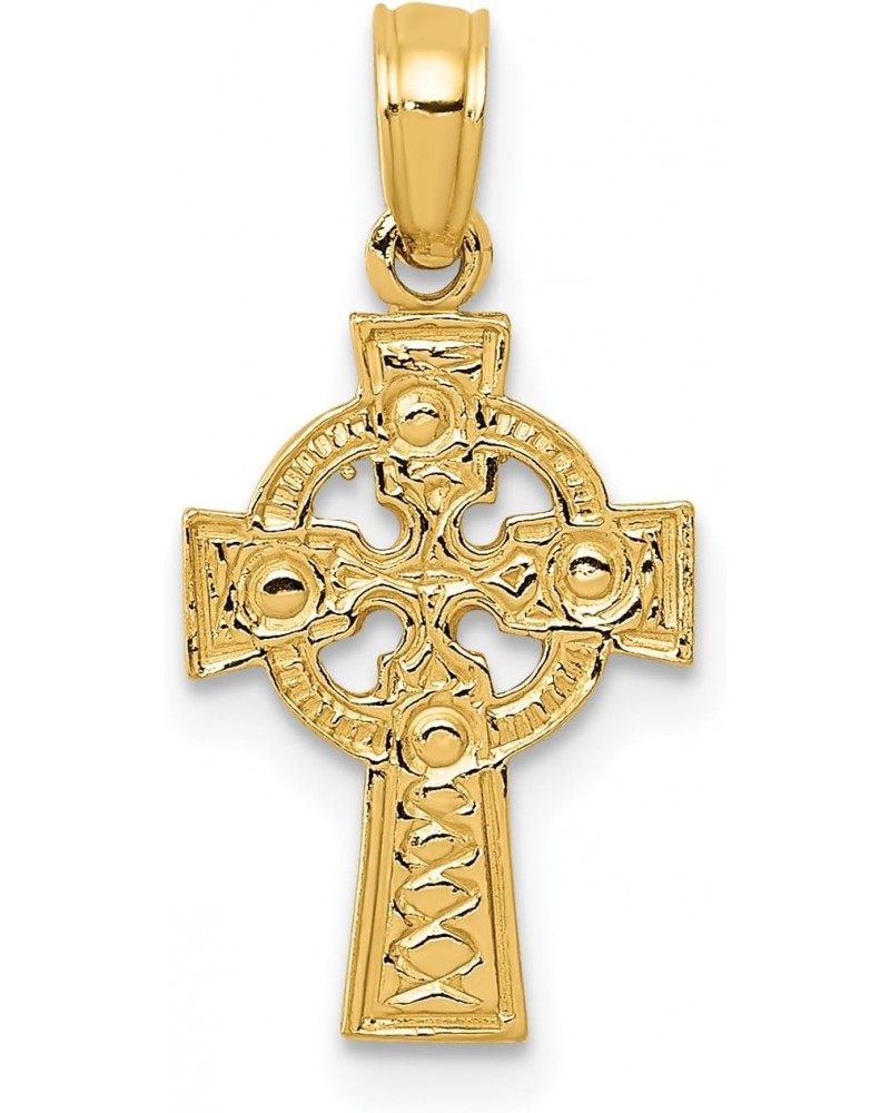 Solid 14K Yellow Gold Celtic Cross w/Eternity Circle Pendant - 19mm $36.40 Pendants