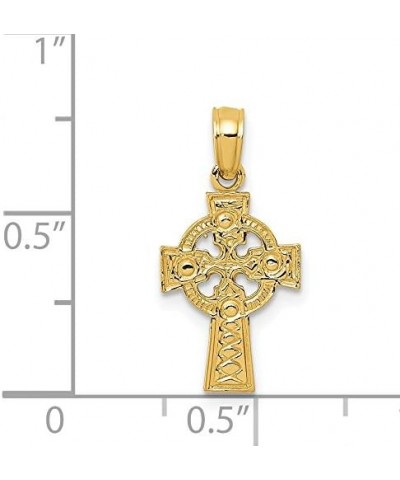 Solid 14K Yellow Gold Celtic Cross w/Eternity Circle Pendant - 19mm $36.40 Pendants