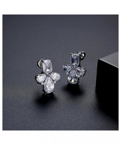 Chandelier Stud Earrings for Women | Dainty Chandelier Cubic Zirconia Stud Earrings for Women | Sparkly Rhinestone Chandelier...