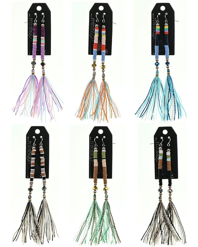 Glitter Spacer Bead Stackable Tassels Earrings Mixed $10.56 Earrings