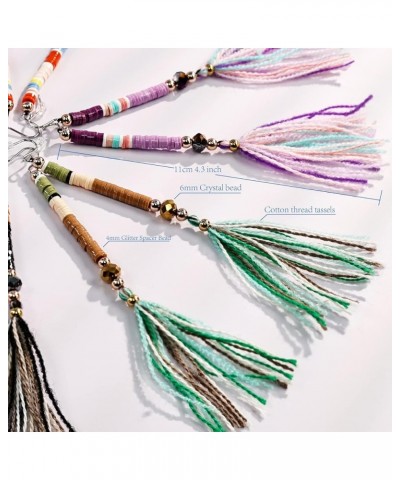 Glitter Spacer Bead Stackable Tassels Earrings Mixed $10.56 Earrings