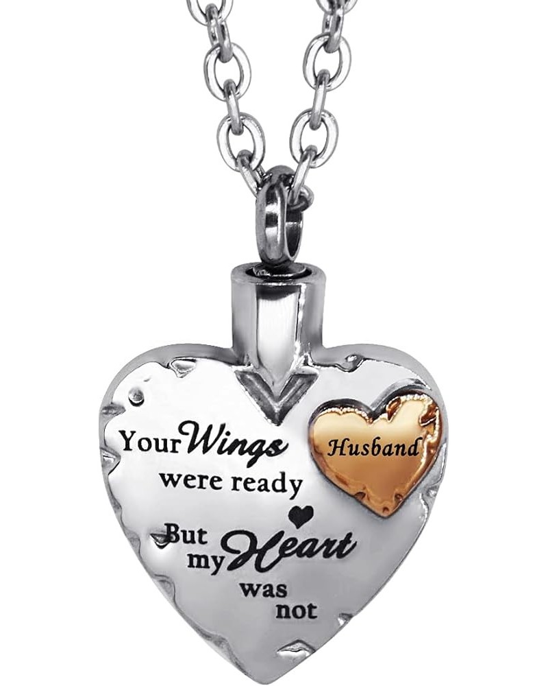 Gold Family Love Your Wings were Ready but My Heart was not Urn Necklace for Ashes Memorial Keepsake Cremation Jewelry Husban...