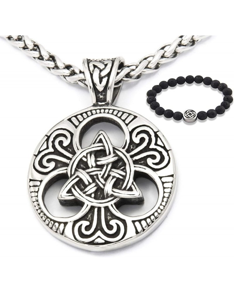 Interwoven Triquetra Pendant Necklace Love Infinity Stainless Steel Celtic Knot Jewelry Men Women 20inch $10.19 Necklaces