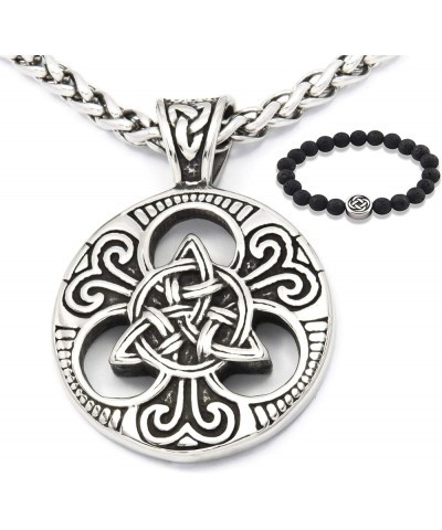 Interwoven Triquetra Pendant Necklace Love Infinity Stainless Steel Celtic Knot Jewelry Men Women 20inch $10.19 Necklaces