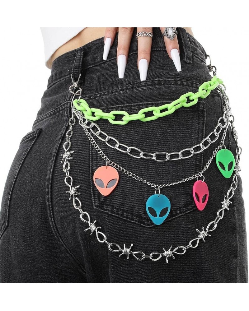 Hip Hop Pant Chain Acrylic Jean Chain Punk Wallet Chain Rock Pocket Chain for Men and Women B $10.24 Body Jewelry