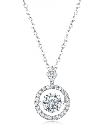 Moissanite Pendant Necklace 925 Sterling Silver Necklace for Women 1 CTW White Gold $28.06 Others