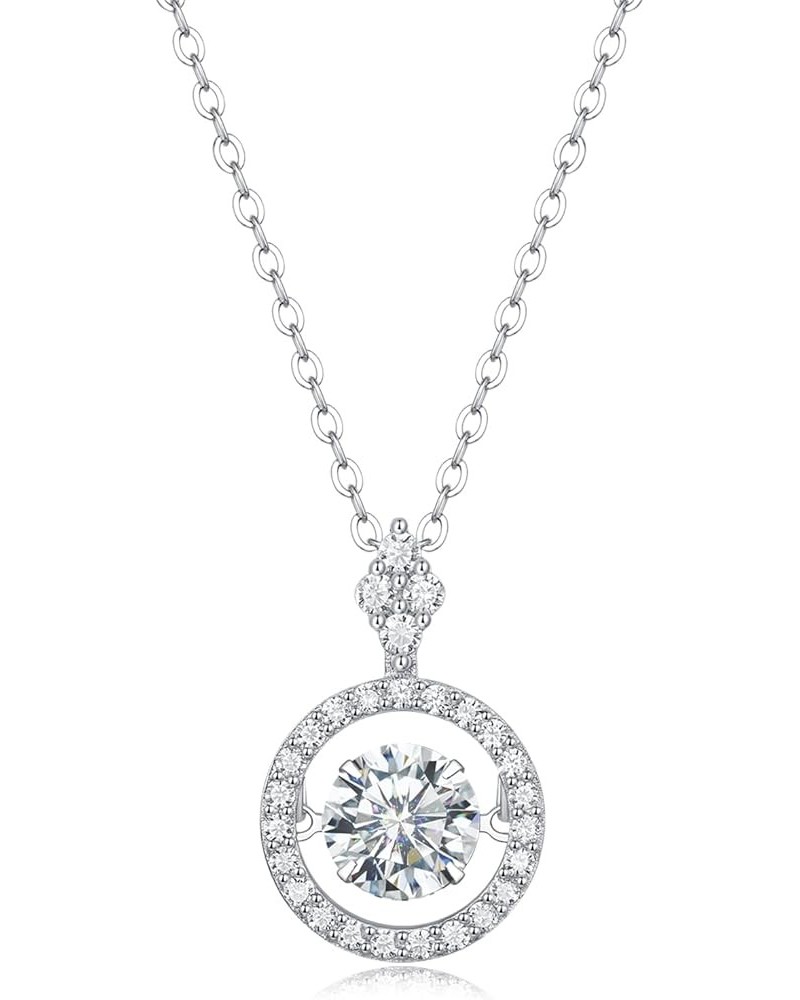 Moissanite Pendant Necklace 925 Sterling Silver Necklace for Women 1 CTW White Gold $28.06 Others