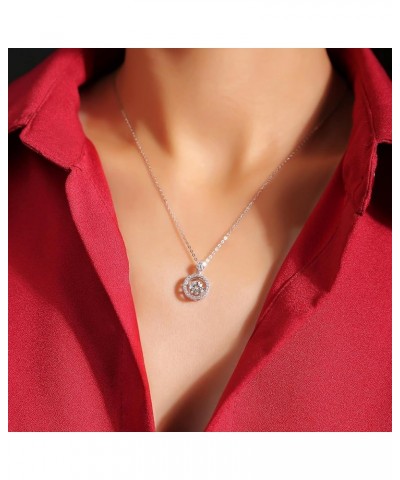 Moissanite Pendant Necklace 925 Sterling Silver Necklace for Women 1 CTW White Gold $28.06 Others