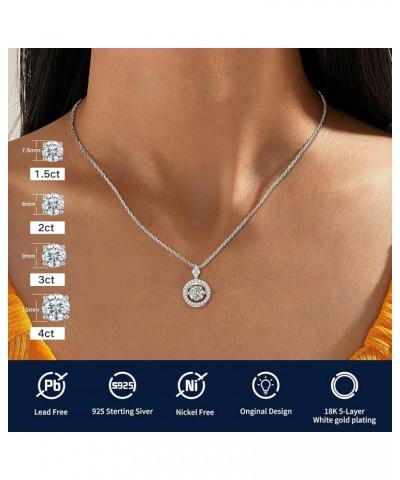 Moissanite Pendant Necklace 925 Sterling Silver Necklace for Women 1 CTW White Gold $28.06 Others