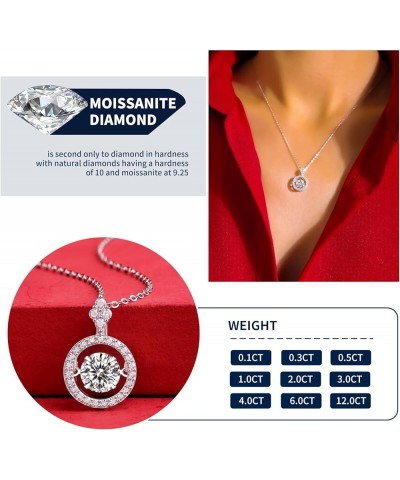 Moissanite Pendant Necklace 925 Sterling Silver Necklace for Women 1 CTW White Gold $28.06 Others