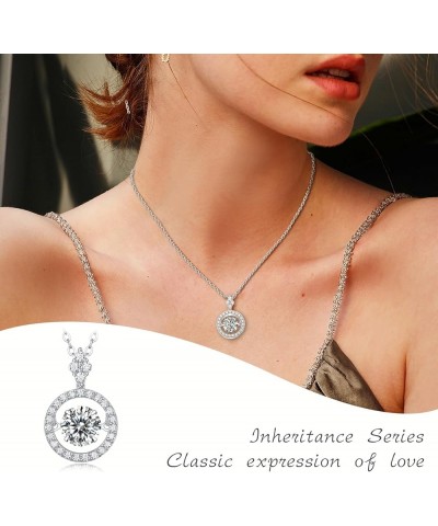 Moissanite Pendant Necklace 925 Sterling Silver Necklace for Women 1 CTW White Gold $28.06 Others