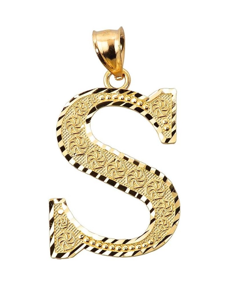 Personalized 10k Yellow Gold Initial Letters A-Z Charm Pendant S $133.19 Pendants