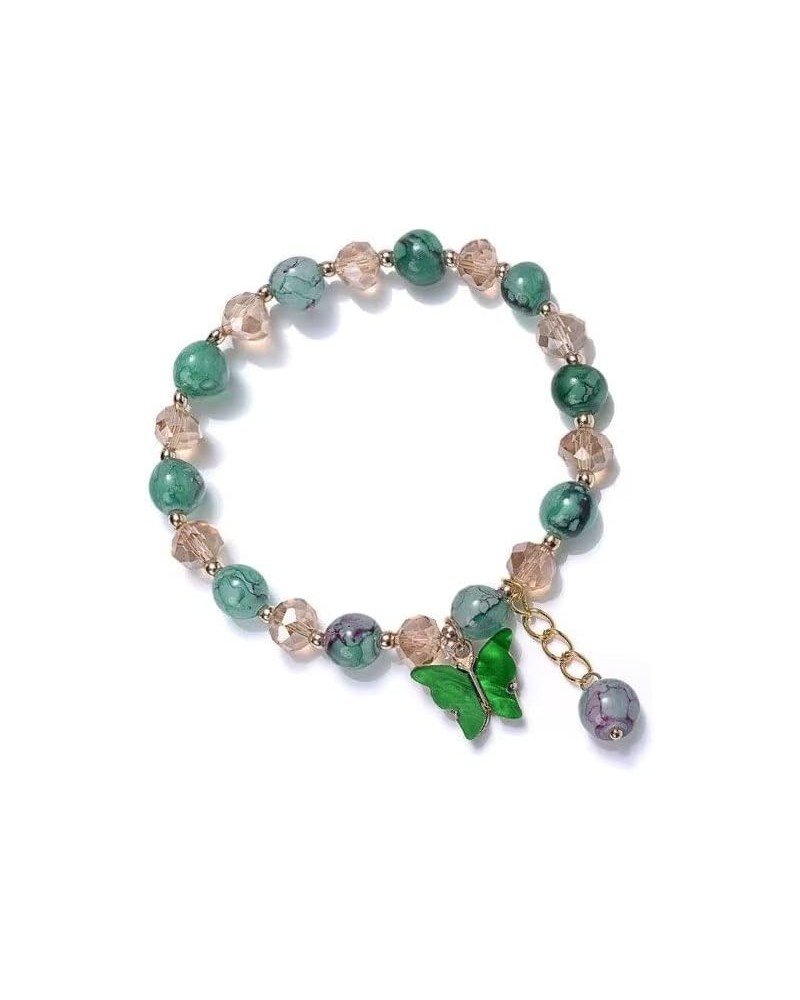 8mm Crystal Butterfly Beaded Bracelet Bohemian Color Charm Simple Small Fresh Female Bracelet Handmade Holiday Jewelry Gift F...