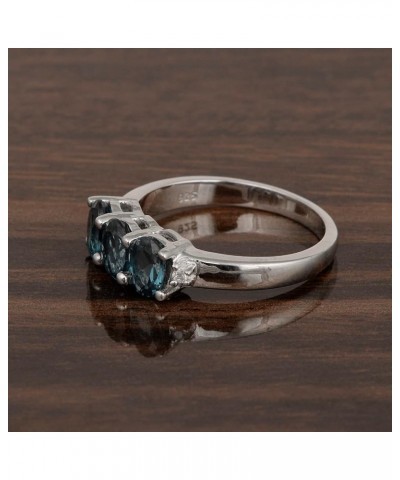 925 Sterling Silver Three-Stone Past, Present and Future Ring, Various Gemstones, Birthstones Rings London Blue Topaz $19.71 ...