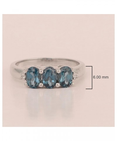 925 Sterling Silver Three-Stone Past, Present and Future Ring, Various Gemstones, Birthstones Rings London Blue Topaz $19.71 ...