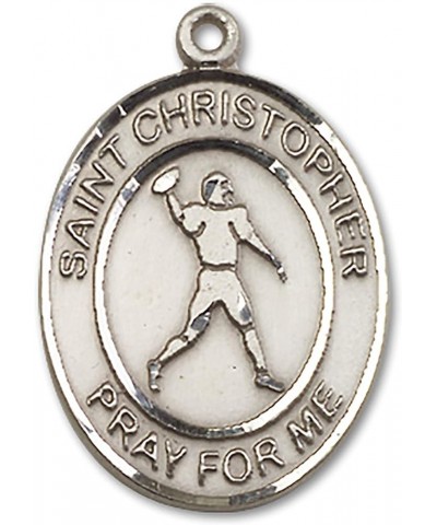 Sterling Silver Sport Medal St. Christopher | Football 2 $34.03 Necklaces